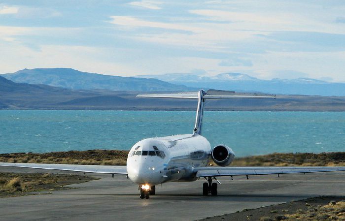 Avión llegando a Calafate